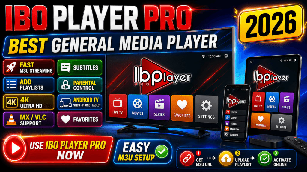 Ibo Player Pro – The Best General Media Player for M3U Streaming (2026)